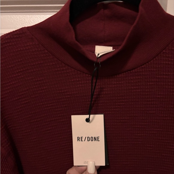 Re/Done Tops - NWT RE/DONE Thermal Mock Neck WINE